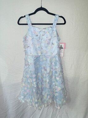 Rare Editions Girl’s Blue and Pink Sequin Dress Up Dress Size 16 BNWT